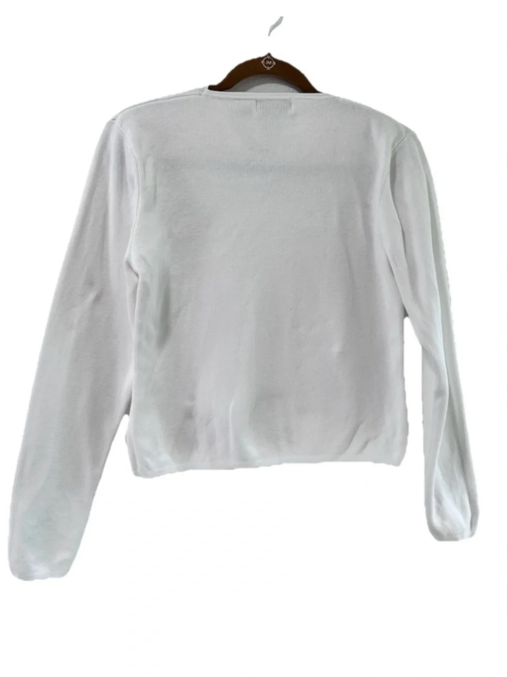 Amore White Knitting Top V-neck White White V-Neck Lightweight Sweater